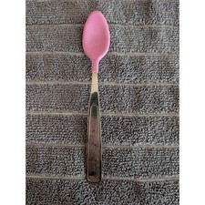Vintage 1996 Munchkin Pink Heat Sensitive Safety Spoon Stainless Heart Handle