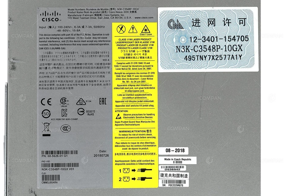 Cisco N3K-C3548P-10GX 48x SFP+ 10Gb LAN_ENTERPRISE_SERVICES_PKG Ethernet Switch - Immagine 4 di 4