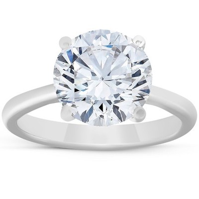 4 kt Solitär Moissanit Verlobungsring 14 kt Weißgold 10 mm