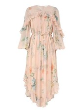 NWT Zimmermann Summer Fresh Elegant Peach Hydrangea Print Tie Waist Maxi Dress