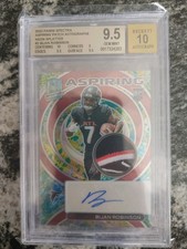 2023 Bijan Robinson Spectra Aspiring Patch Auto Neon Splatter /8 BGS 9.5 🔥