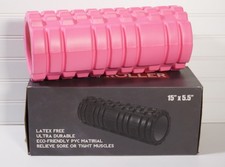 Bubblegum Pink Hollow Foam Roller Yoga Massage Fascia Release 15"x5.5" A3