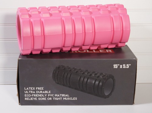 Bubblegum Pink Hollow Foam Roller Yoga Massage Fascia Release 15"x5.5" (A3)