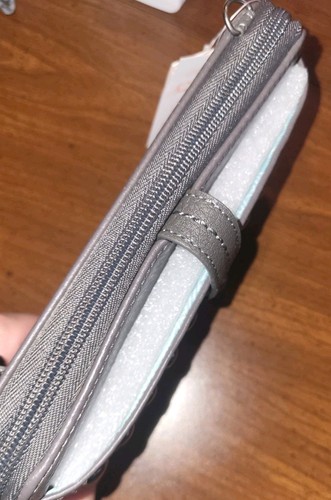 The Sak Studded Slate Gray Leather Smartphone Wallet Crossbody Purse Clutch New - Picture 3 of 12