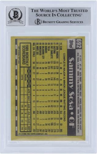 Sammy Sosa Chicago White Sox Signed 1990 Topps Series 2 #692 BAS 10 Rookie Card - Picture 2 of 3