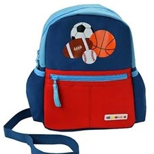 Alphabetz Sports Toddler Backpack With Safety Harness Leash, Blue, Red-OS
