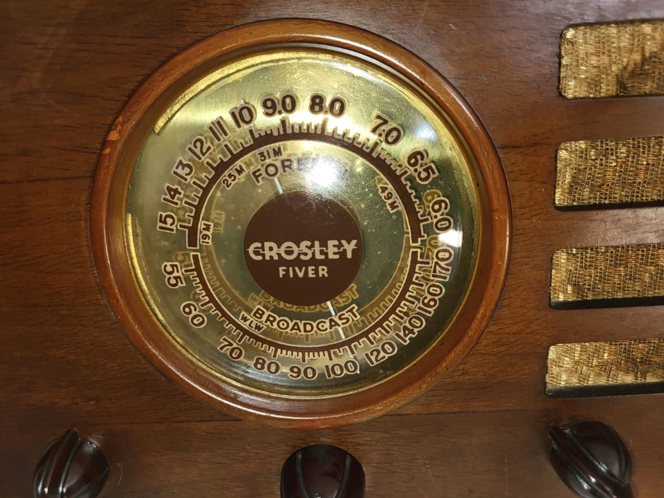Radio vintage con estuche de madera Crosley "Fiver" muy bonita 1938 Foto 4 de 4