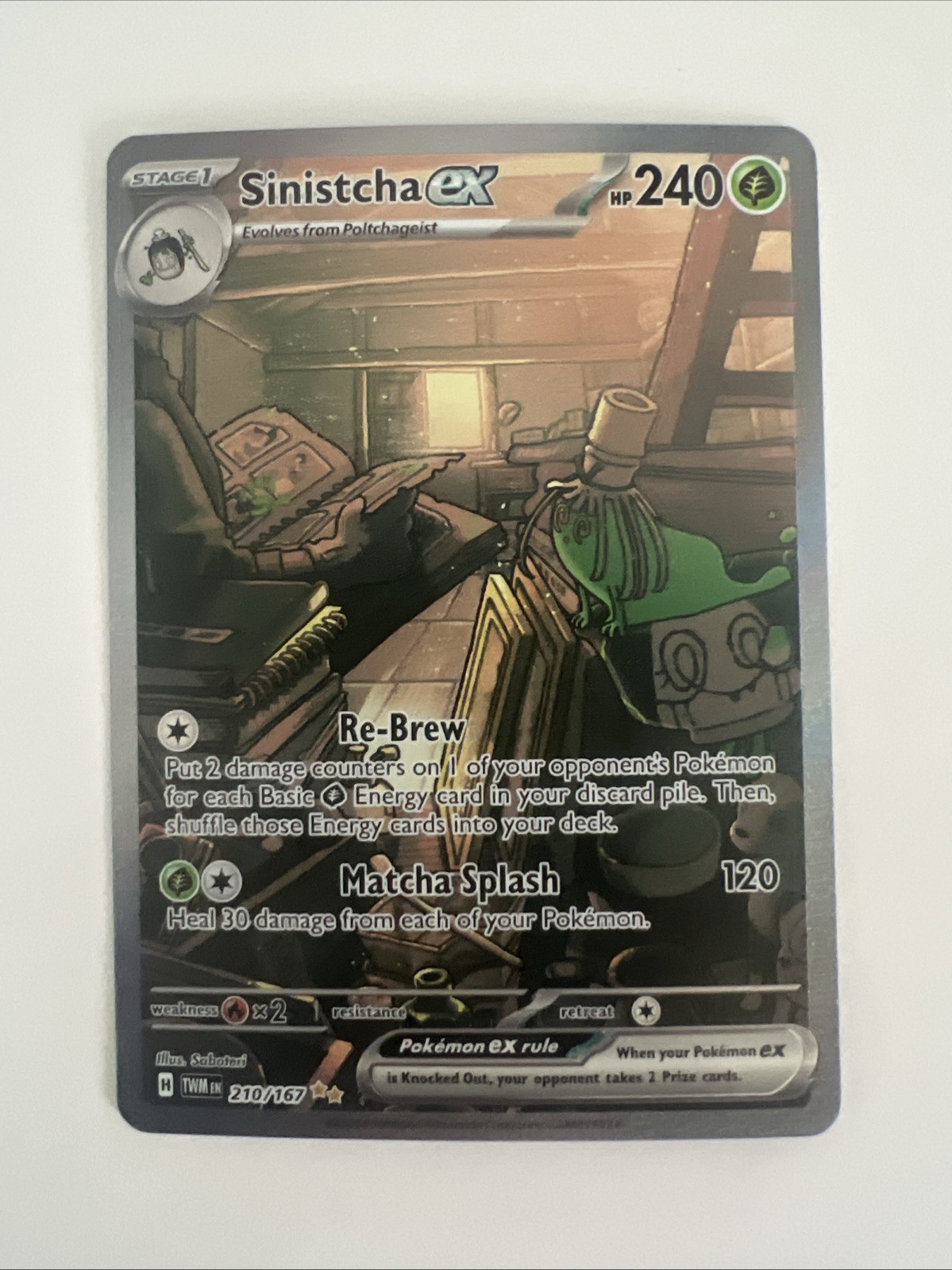 2024 NM Pokemon Sinistcha ex SIR 210/167 Sv06 Twilight Masquerade Near Mint Holo