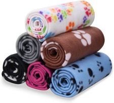 Pet Blanket Dog Cat Soft Fleece Blankets Sleep Mat Pad Bed Cover with Paw Print