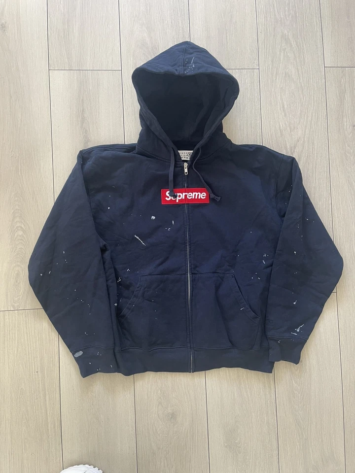 Supreme MM6 Maison Margiela Box Logo bleu marine taille M - Photo 2/4