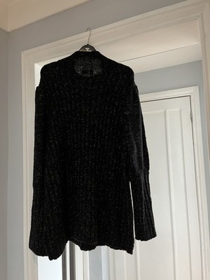 Bodyflirt @ Kaleidoscope Gr. S Fit XL schwarz Strick PULLOVER mit Silberfäden