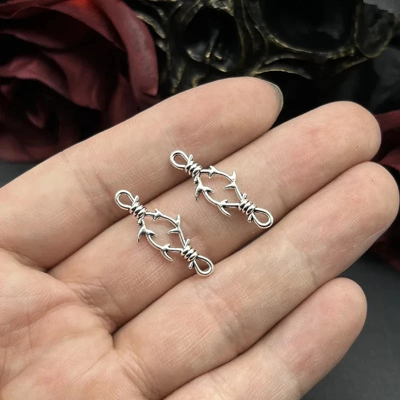 Metal Gothic Connector Charm Bracelet Women Silver Tone Round Layered Jewelry - Image 2 of 4