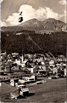 Brama-Buel CABLE CAR Davos-Platz SWITZERLAND RPPC Postcard