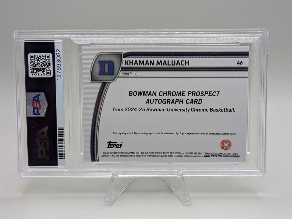 2024 Bowman U Chrome Red Wave /45 Khaman Maluach #46 Auto PSA 10 - Image 2 of 2