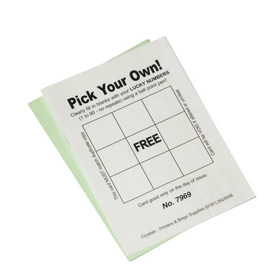 Wählen Sie Ihr eigenes Bingo Pack 500 A6 NCR Papier, Seriennummer, Spaß Bingo