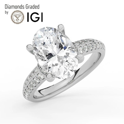 Oval Solitaire Labgrown Diamond Engagement Ring Platinum Ct