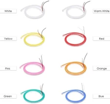 LED Neon Rope Light Strip 12V Flexible Dotless Glow for DIY Car Sign Molding