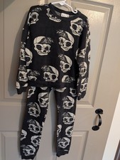 MAINIO Boys Skull Print Organic Knit Sweater set Halloween Goth Punk Skater US 6