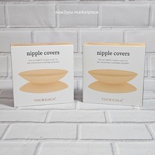 VOCH GALA Nipple Covers 2 Pairs-Seamless and Sheer Adhesive Silicone Size D 