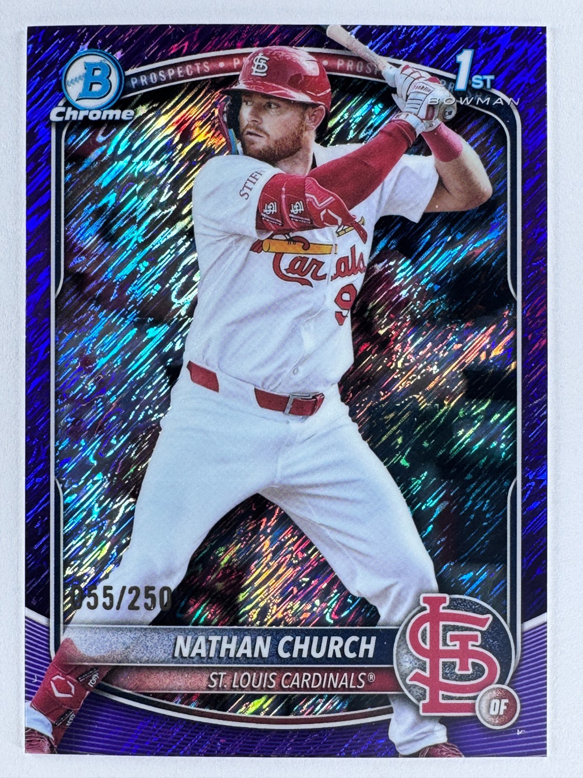NATHAN CHURCH 2025 Bowman Chrome #BCP-192 Prospects (1st) PURPLE SHIMMER /250