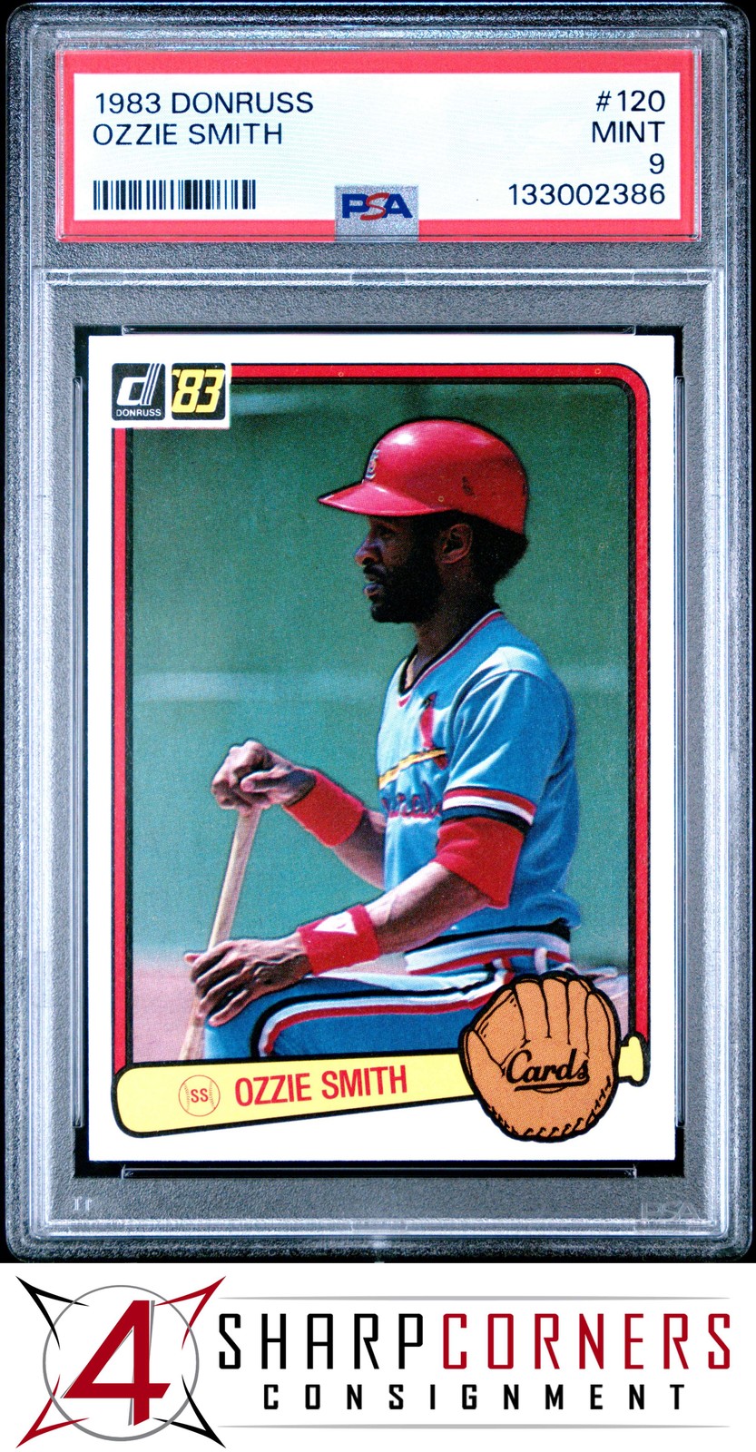1983 DONRUSS #120 OZZIE SMITH CARDINALS HOF PSA 9