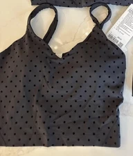 LULULEMON ALIGN TANK TOP~POLKA DOT FLOCKED BLACK~ 2 4 6 8 10 12 14~NWT