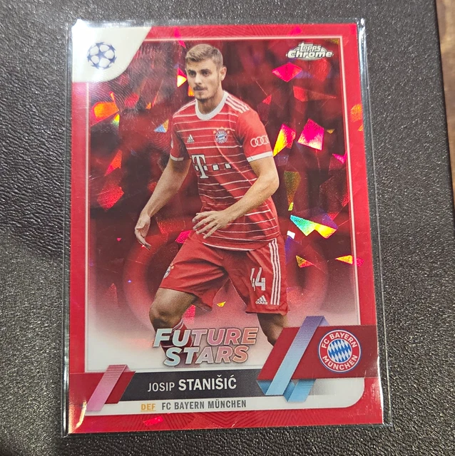 Topps 2022-23 Chrome Sapphire UCL Josip Stanišić Future Stars Red /5 #16 SSP