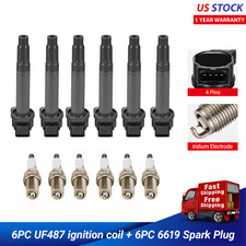 6PCS Ignition coils pack and Spark plugs For 2009-2015 Toyota Venza 3.5L V6 UF48