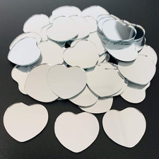 1 Inch Small Heart Shape Mirror Mosaic Tile for Art Craft Projects, 100 Pcs