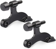2 Pack Hinge Pin Door Stopper Adjustable Heavy Duty Black Door Stop w Rubber Tip