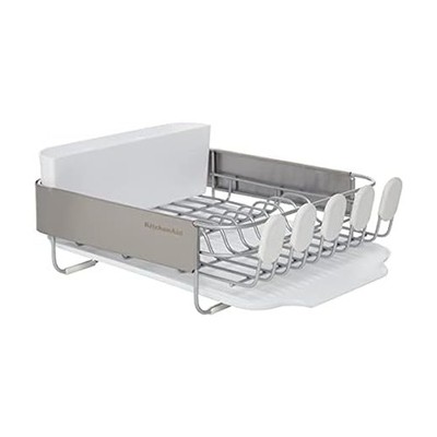 Dish Rack Compact 23.18 Expandable Rust Resistant KitchenAid Gray Led Satin Wire