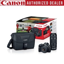 Canon EOS R100 Mirrorless Camera Kit RF-S18-45mm RF75-300mm Lenses Bundle