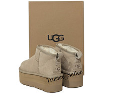 Brand New Box 100 Authentic UGG Classic Ultra Mini Platform Sand 1135092 Boots