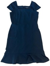 Banana Republic Black Ruffle Hem Sheath Little Black Dress, Size 4