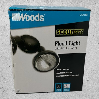 Woods Designers Edge L1641BR Outdoor Security Flood Light Dusk to Dawn Bronze