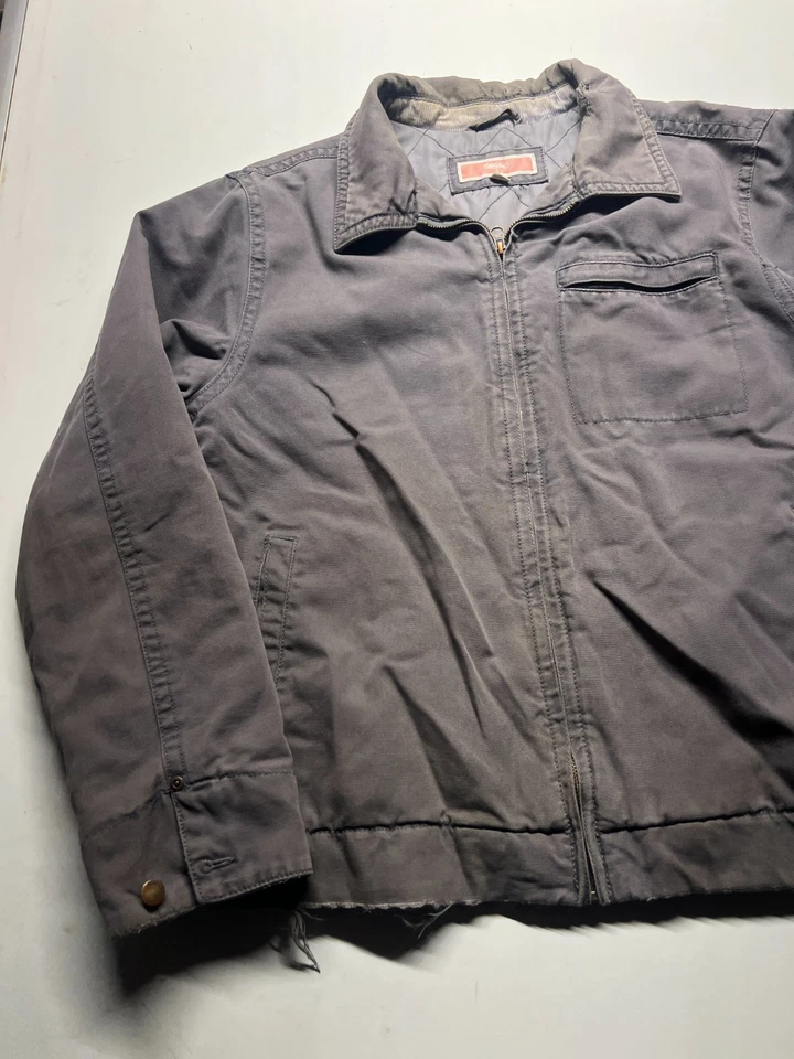 Chaqueta Mossimo Detroit Gris Cremallera Completa Edredón Forrado Ropa de Trabajo Para Hombres Talla Mediana 23x26.5 Foto 2 de 4