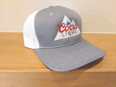NEW! PORT AUTHORITY COORS LIGHT SNAPBACK MESH TRUCKER HAT OSFA GRY/WT EMBROIDERD