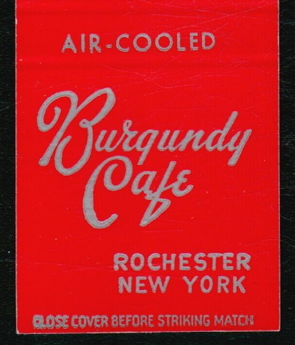 ROCHESTER NY Burgundy Cafe Vtg Restaurant Advertising Match Book Cover Old MB - 第 1/3 張圖片