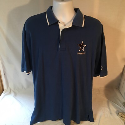 Vtg Starter Classic Collection Team NFL Mens Polo Shirt Blue Dalas