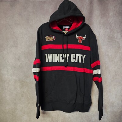 NWT Mitchell Ness Chicago Bulls NBA Finals Head Coach Windy City Hoodie L  $110