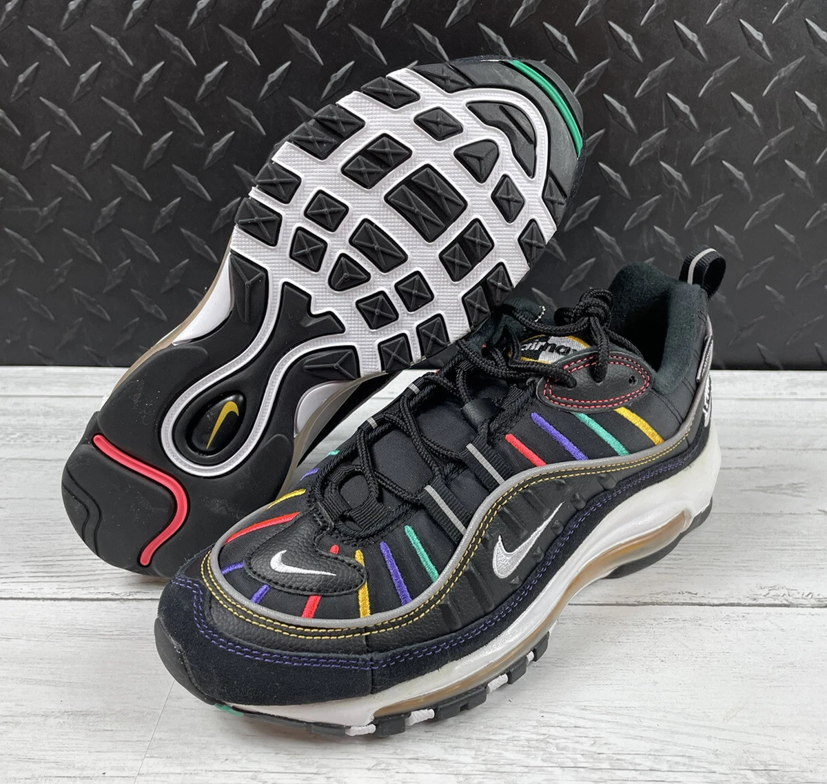 Museum Discriminatie op grond van geslacht Eeuwigdurend Nike Air Max 98 Premium Sneakers Black Multicolor Women&#039;s Size 6.5  CI1901 023 | eBay