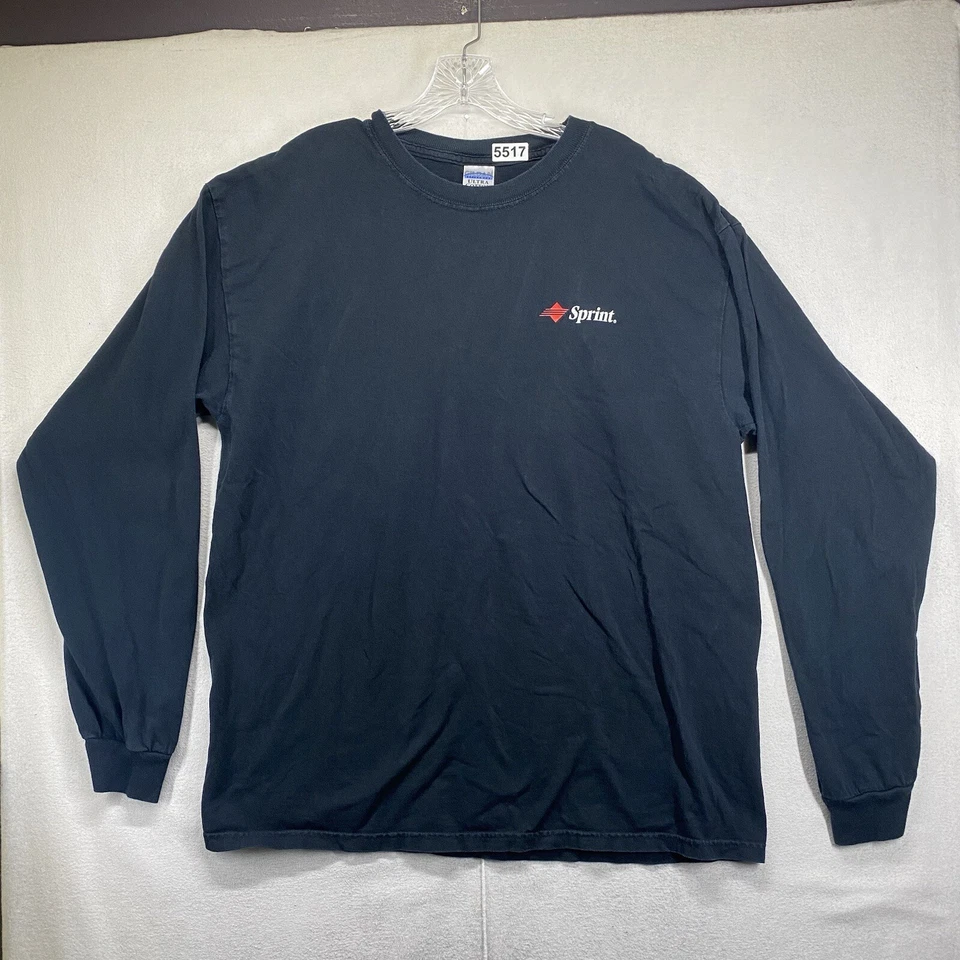 Vintage Sprint T Shirt High Speed Internet Black Long Sleeve XL Y2K 2000s Phone - Imagem 3 de 4