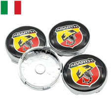 4 tappi coprimozzo per abarth fiat 500 595 695 ss grande punto cerchi lega 60mm 