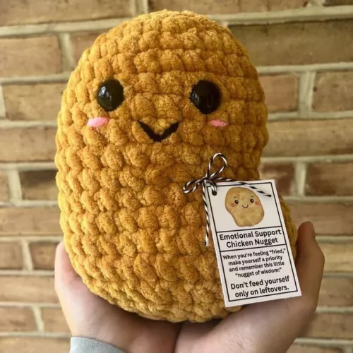 Emotionale Unterstützung Huhn Nugget, niedlich Handmade Emotional Support Plüsch - Bild 11 von 11