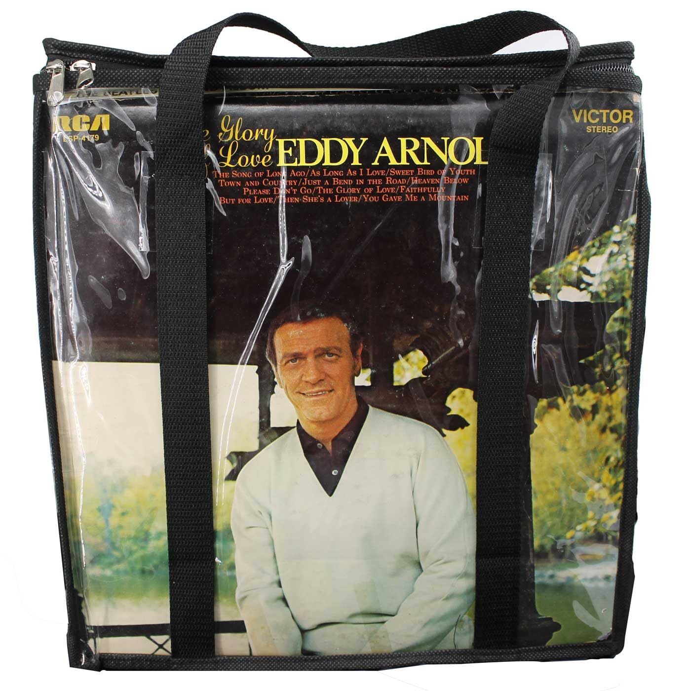 LAMINET Vinyl record/LP organization storage bag w/handles fits 36 Albums cle...