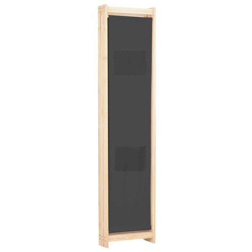 Tidyard 5-Panel Room Divider Gray 47.2"x66.9"x1.6" Fabric, Folding Screens H7I1 - Picture 4 of 8