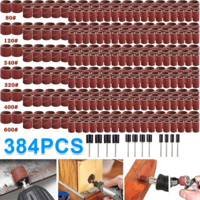 BESTDEAL 384PCS Drum Sanding Kit For Grit Nail Drill Bits Dremel Accessories Rotary Tools