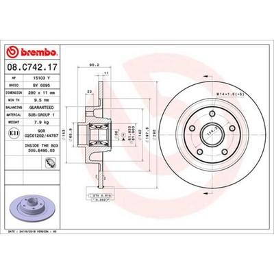 Brembo Bremsscheibe 08.C742.17 für Renault Espace V JR 15- online