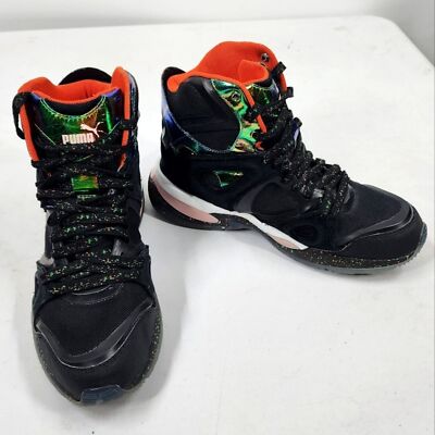 Puma McQueen Tech Runner Mid black holographic men's 7 women's 8.5