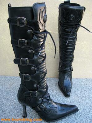 New Rock Boots Mousse schwarz Damenstiefel High Heels Größe 37 bis 41     